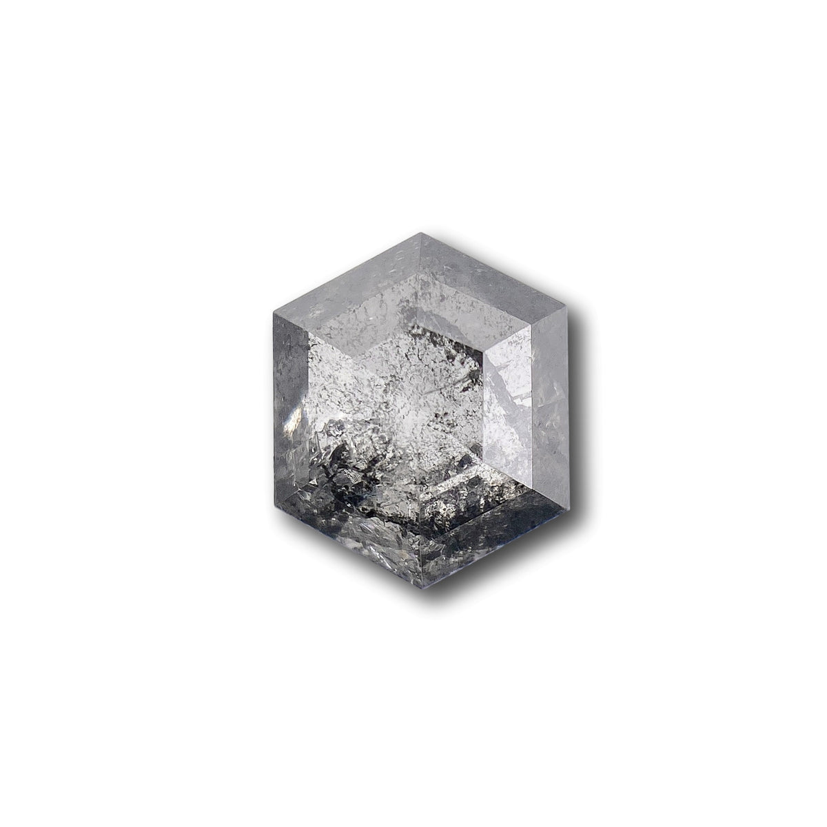 0.74ct | Salt & Pepper Hexagon Shape Rose Cut Diamond
