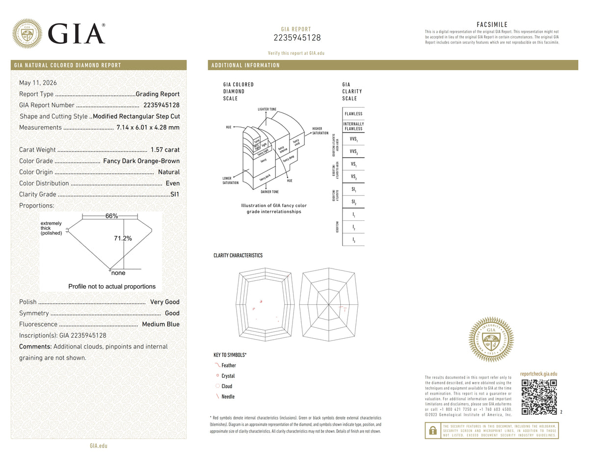 1.57ct | Cognac SI1 Octagonal Shape Step Cut Diamond (GIA) - Modern Rustic Diamond
