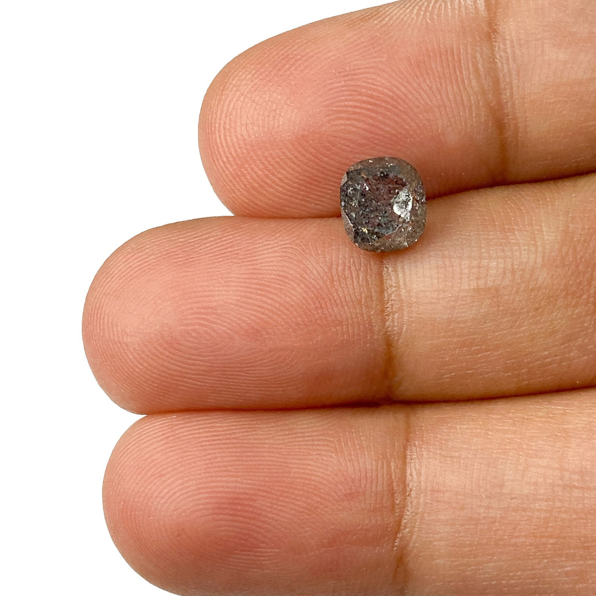 1.57ct | Salt & Pepper Cushion Shape Brilliant Cut Diamond - Modern Rustic Diamond