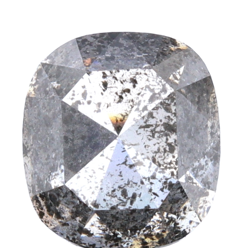 1.57ct | Salt & Pepper Cushion Shape Brilliant Cut Diamond - Modern Rustic Diamond