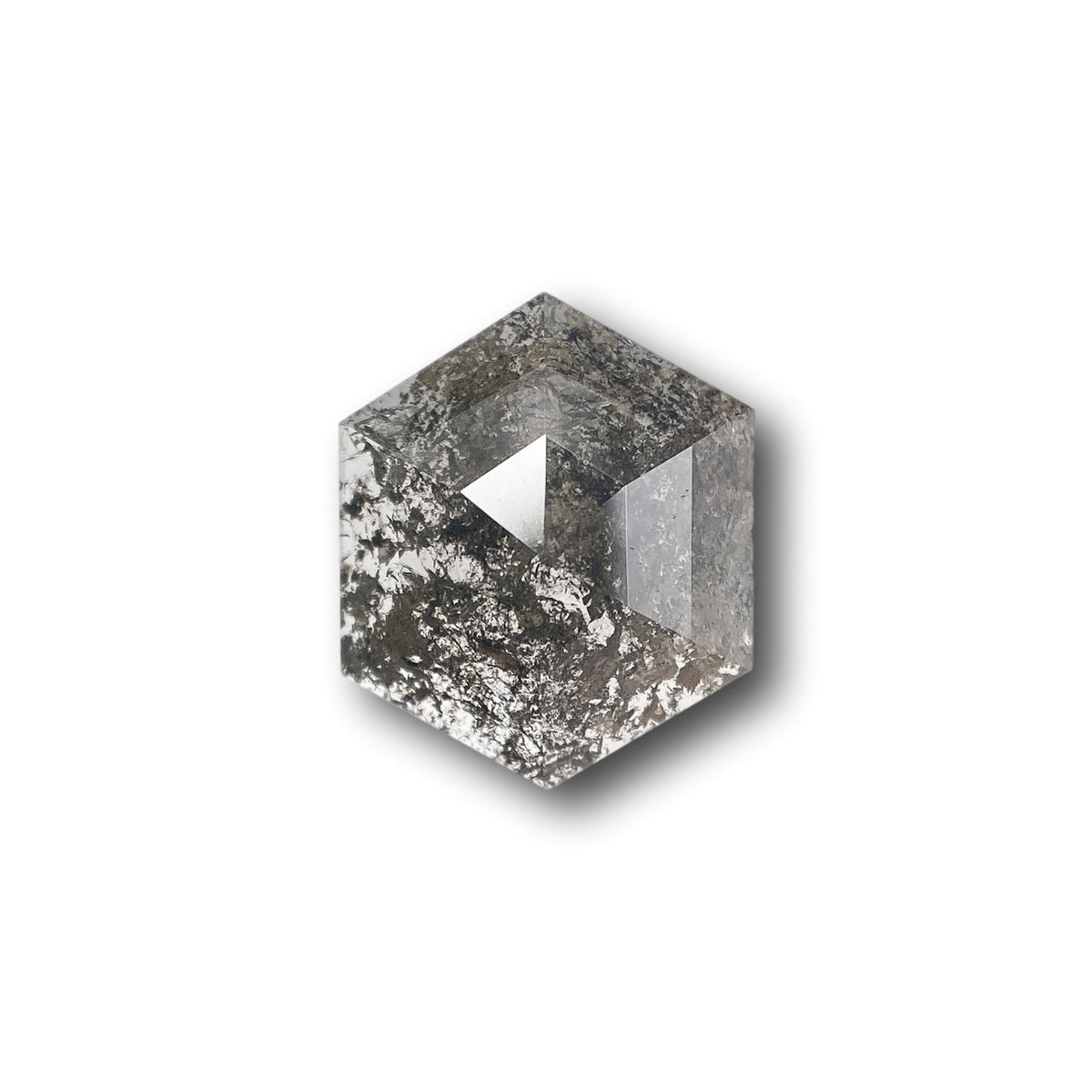 1.15ct | Salt & Pepper Hexagon Shape Rose Cut Diamond