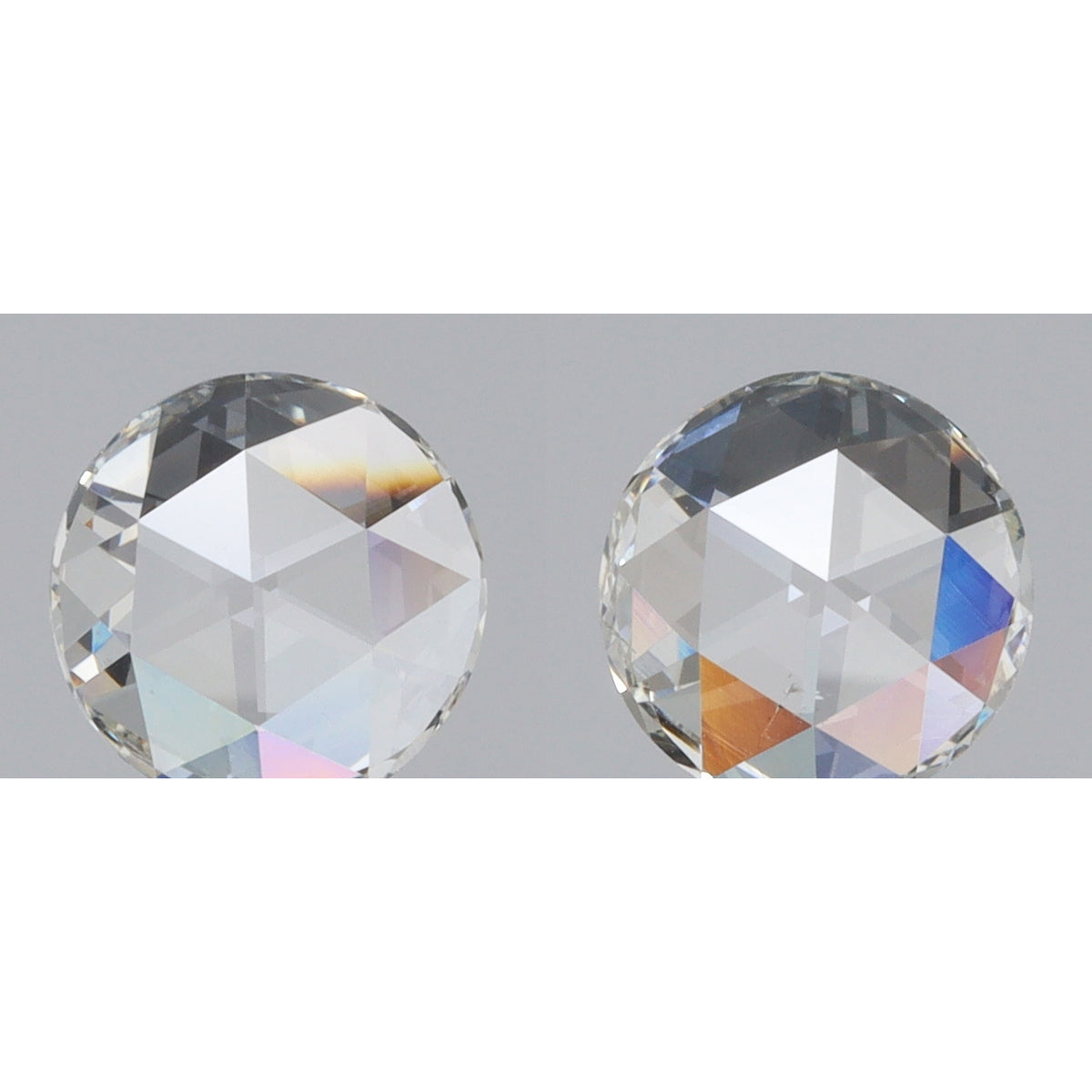 0.66cttw | I-J VS Round Shape Rose Cut Diamond Matched Pair - Modern Rustic Diamond