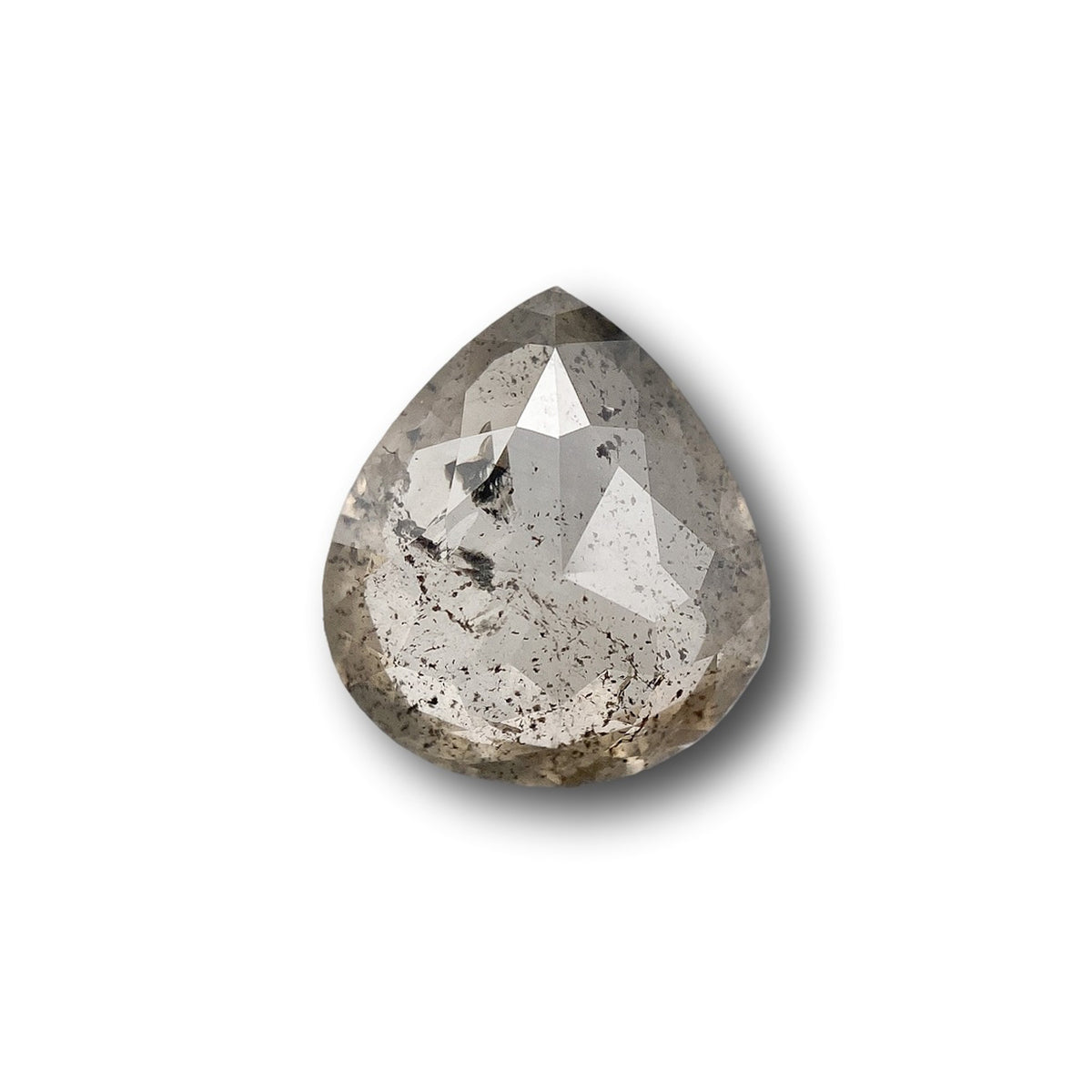 1.64ct | Salt & Pepper Pear Shape Rose Cut Diamond