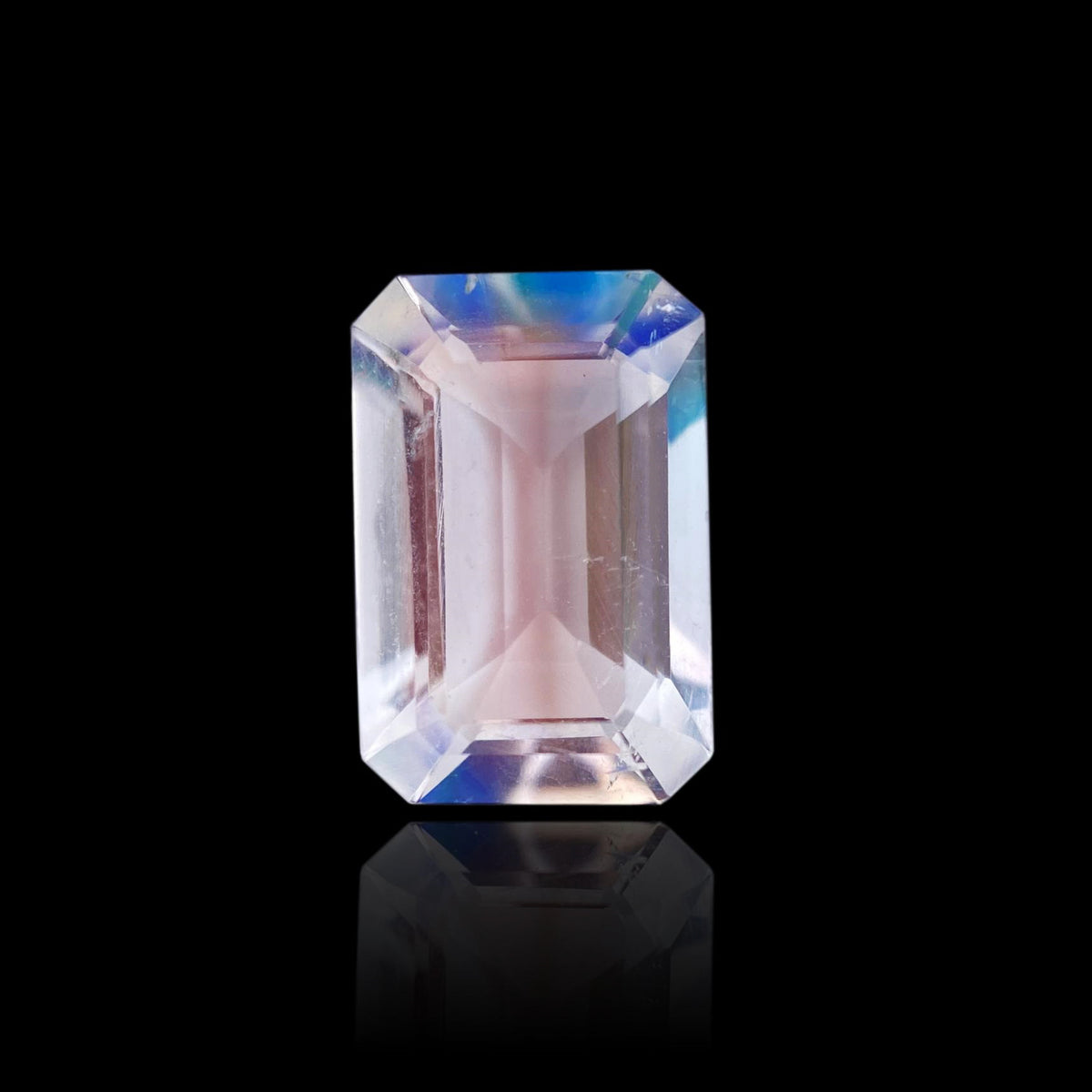 1.58ct |  Emerald Shape Step Cut Moonstone - Modern Rustic Diamond