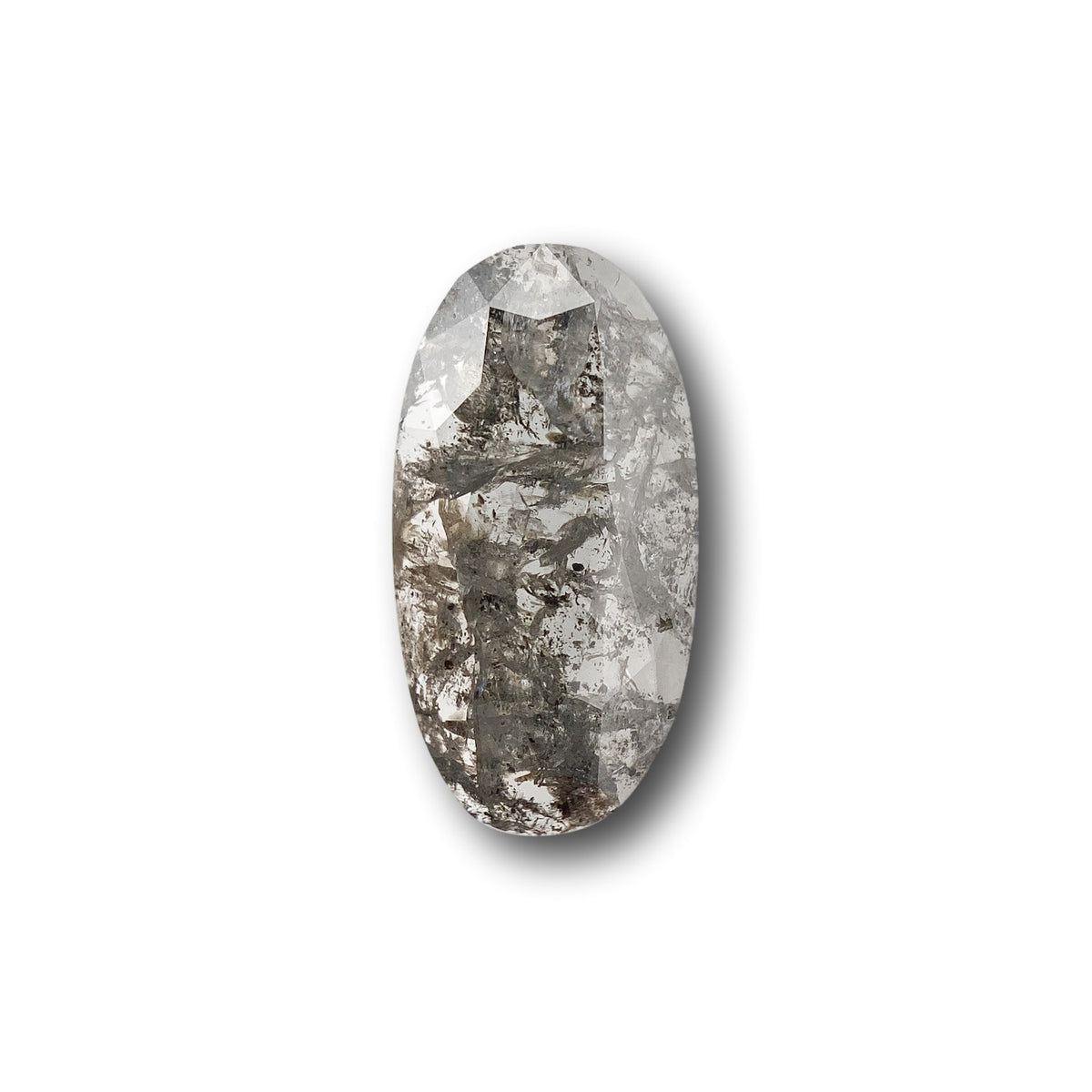 1.45ct | Salt & Pepper Oval Shape Rose Cut Diamond