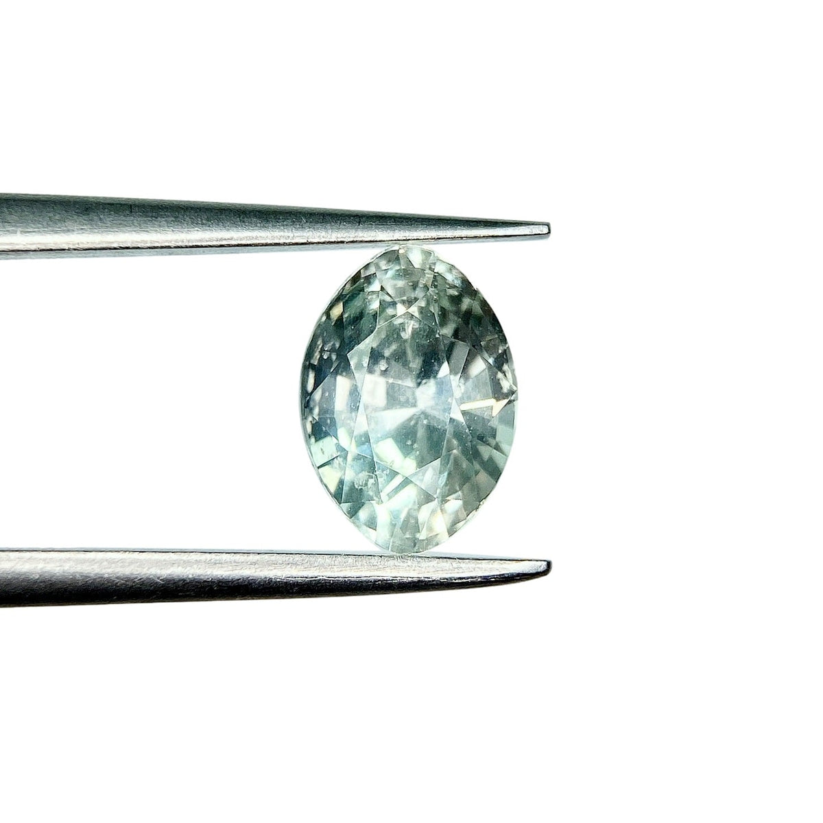 1.59ct | Brilliant Cut Oval Shape Light Green Sapphire-Modern Rustic Diamond