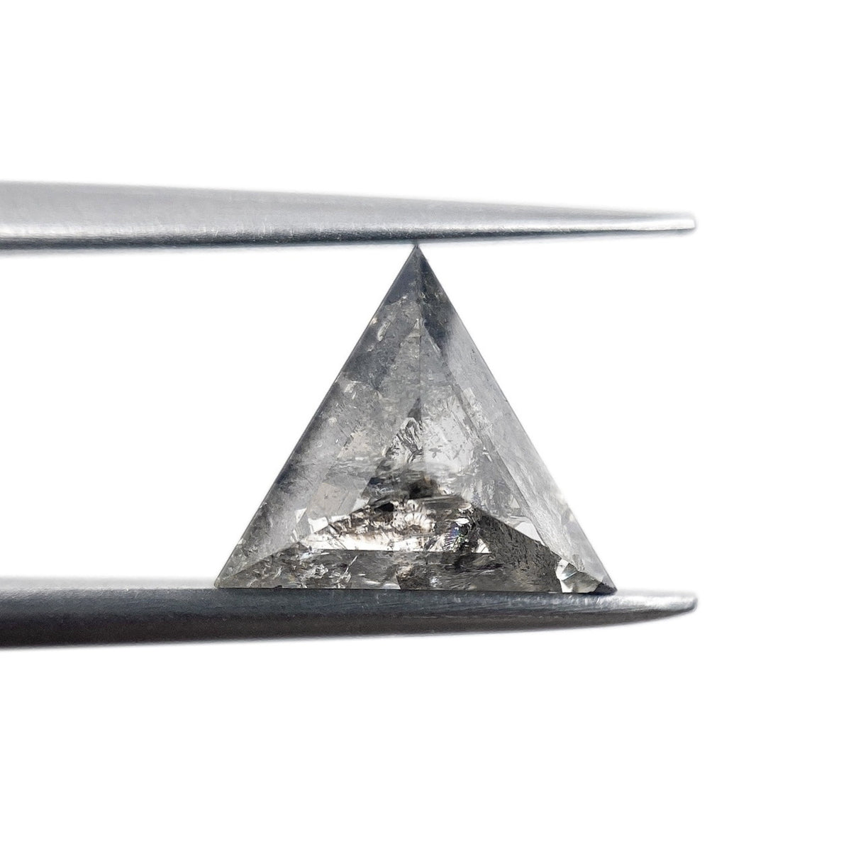 1.59ct | Salt & Pepper Triangular Shape Rose Cut Diamond - Modern Rustic Diamond