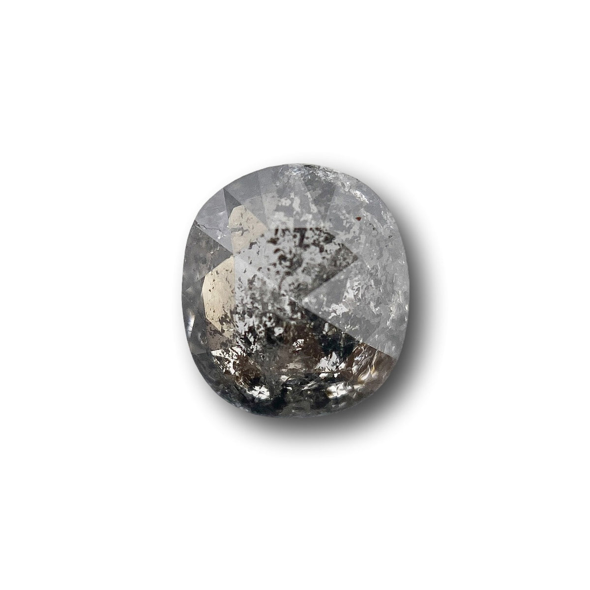 0.78ct | Salt & Pepper Cushion Shape Rose Cut Diamond
