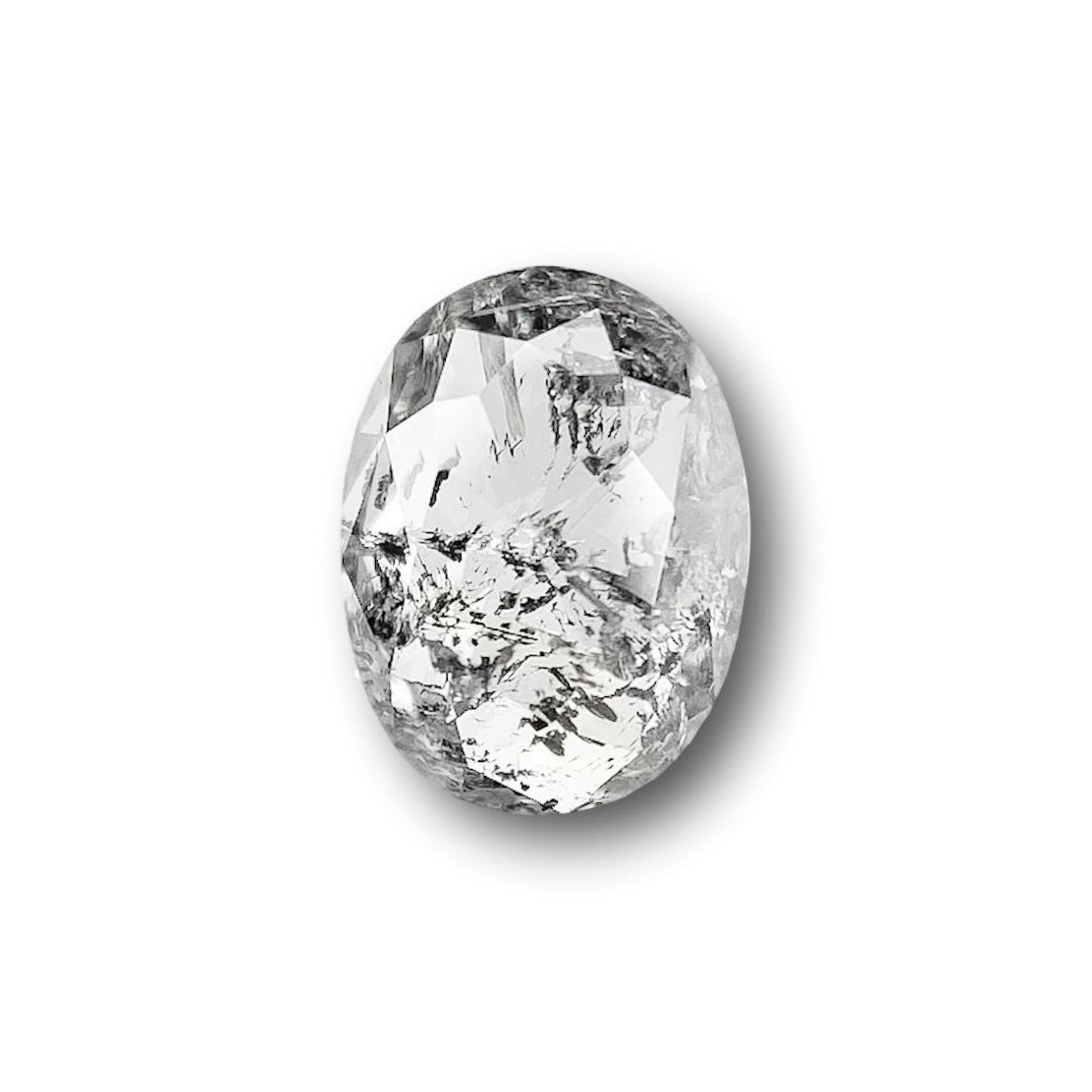 0.81ct | Salt & Pepper Oval Shape Rose Cut Diamond