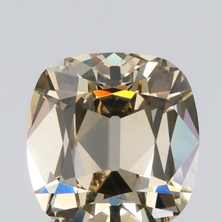 1.07ct | Fancy Light Brownish Yellow VS1 Cushion Shape Old Mine Cut Diamond (GIA) - Modern Rustic Diamond