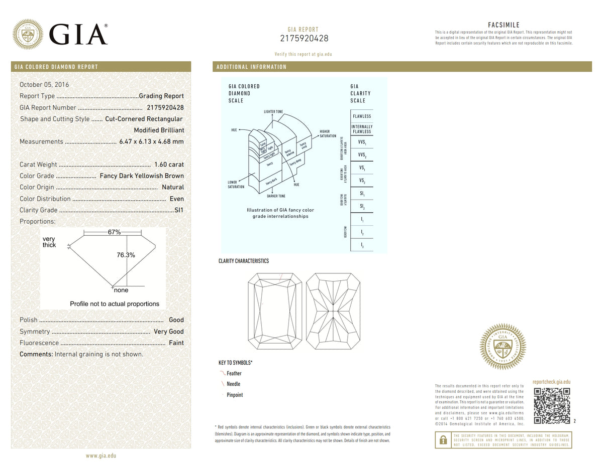 1.60ct | Cognac SI1 Radiant Shape Brilliant Cut Diamond (GIA) - Modern Rustic Diamond