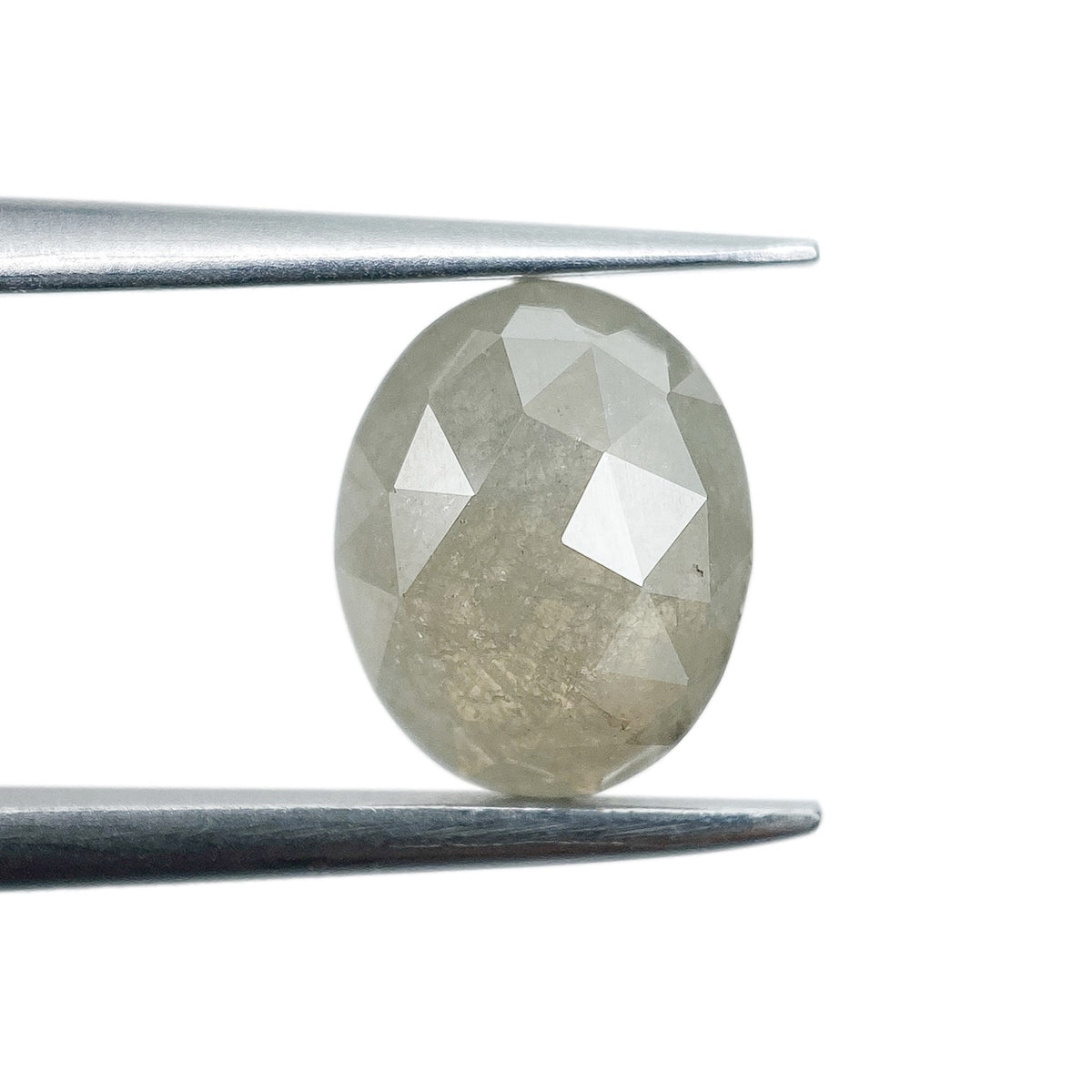1.60ct | Salt & Pepper Oval Shape Rose Cut Diamond - Modern Rustic Diamond