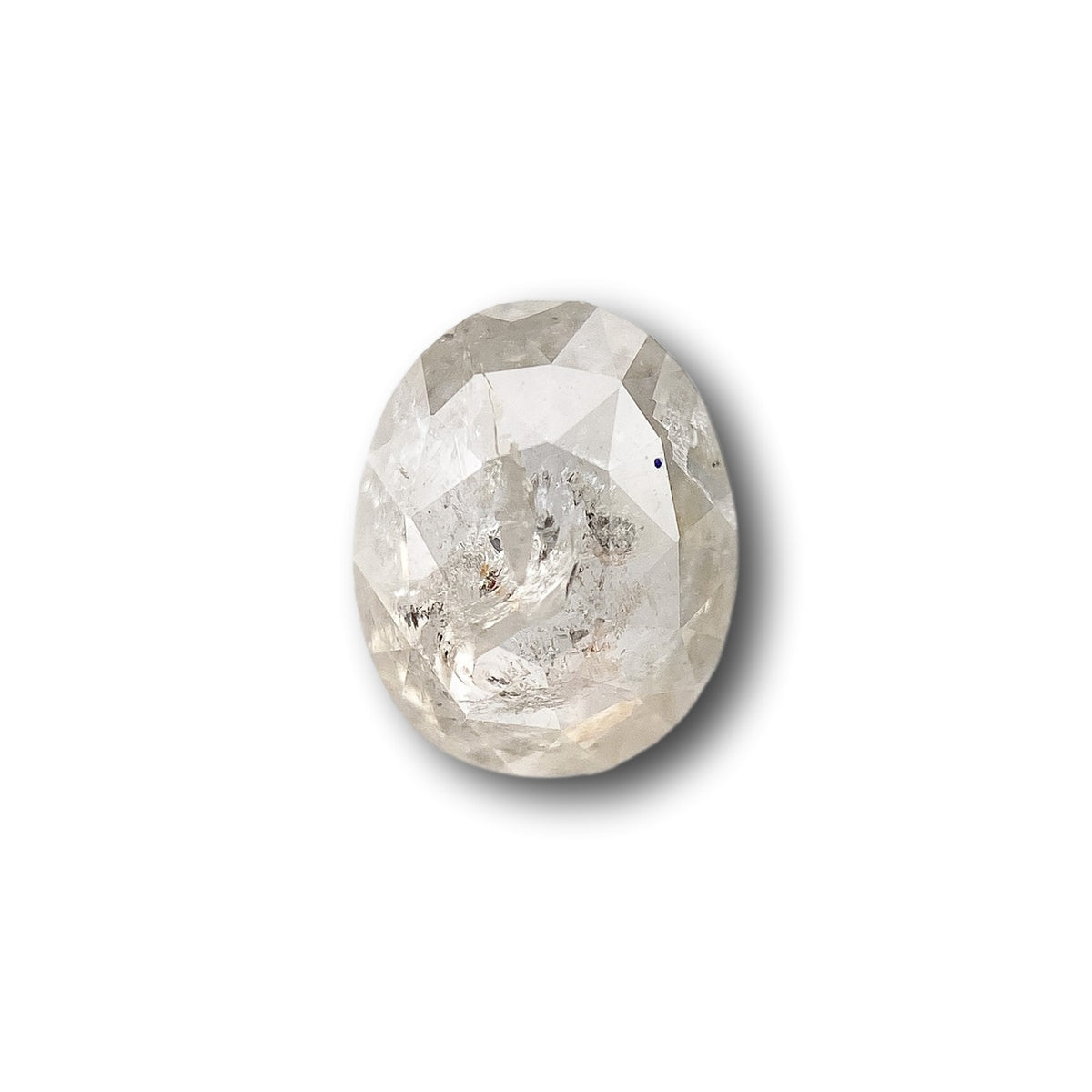 0.61ct | Salt & Pepper Oval Shape Rose Cut Diamond