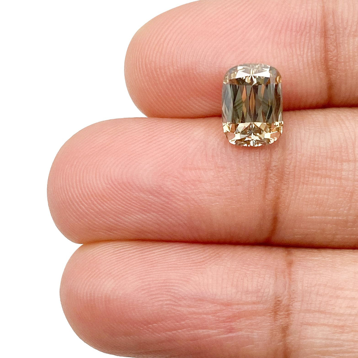 1.62ct | Fancy Light Brownish Yellow SI2 Cushion Shape Brilliant Cut Diamond (GIA) - Modern Rustic Diamond