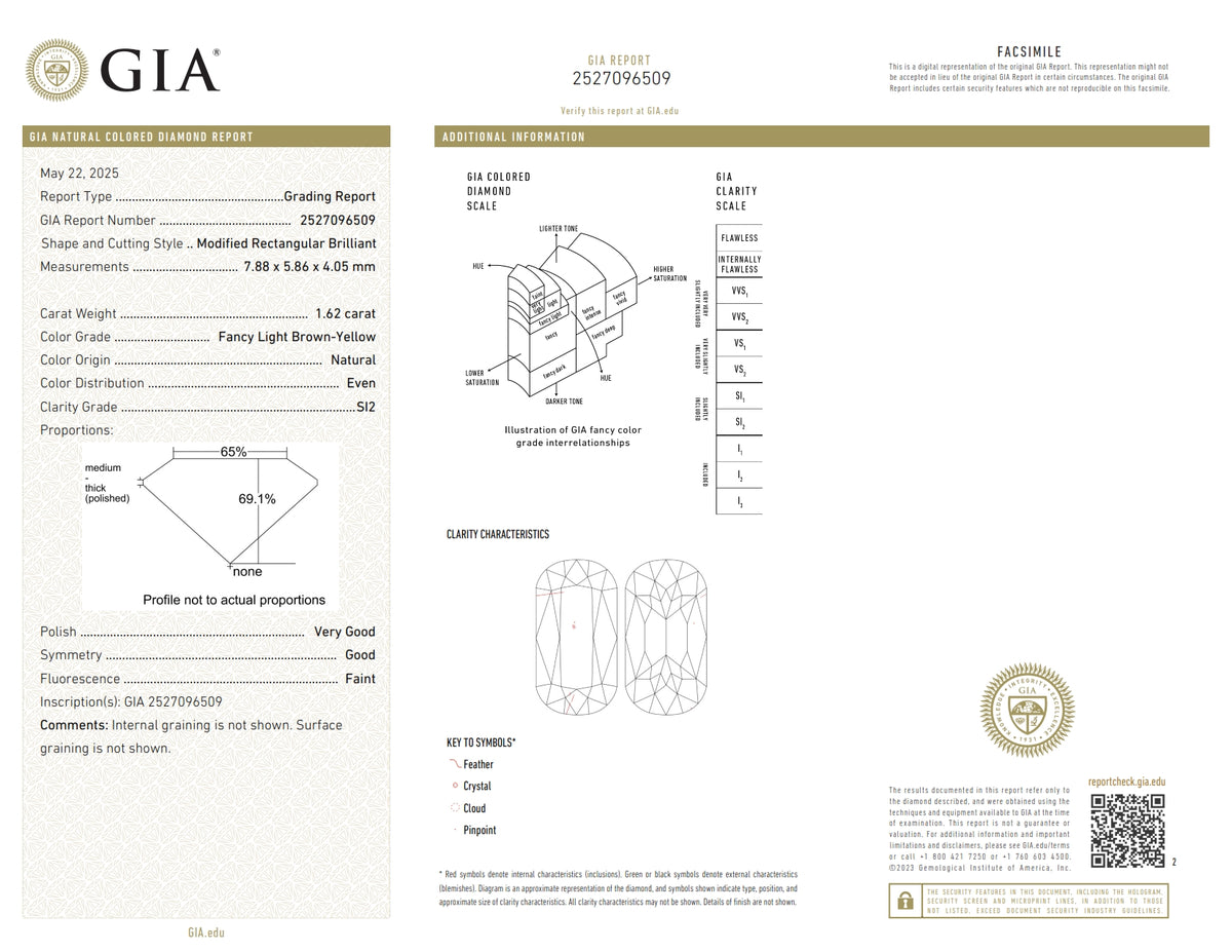 1.62ct | Fancy Light Brownish Yellow SI2 Cushion Shape Brilliant Cut Diamond (GIA) - Modern Rustic Diamond