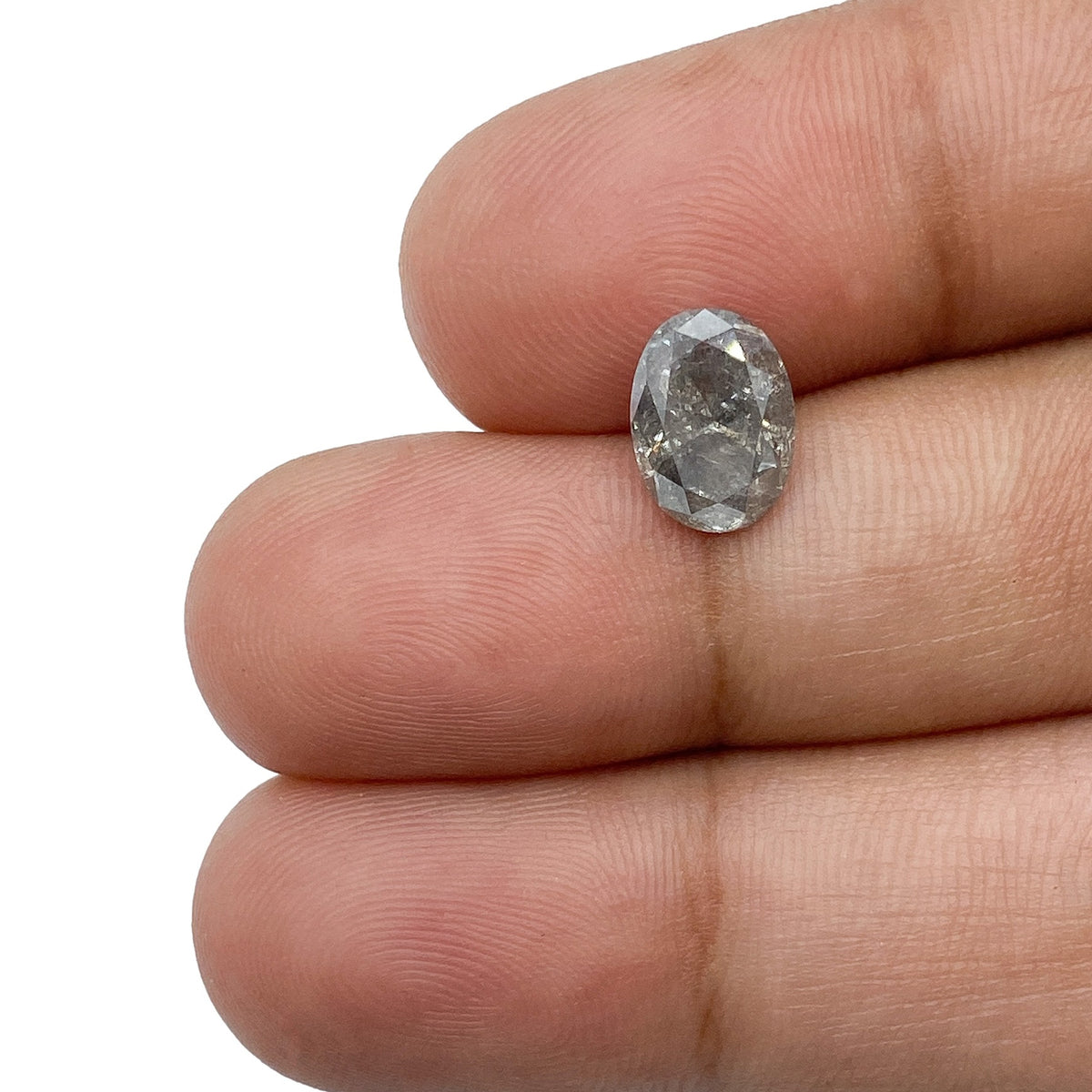 1.62ct | Salt & Pepper Oval Shape Brilliant Cut Diamond - Modern Rustic Diamond