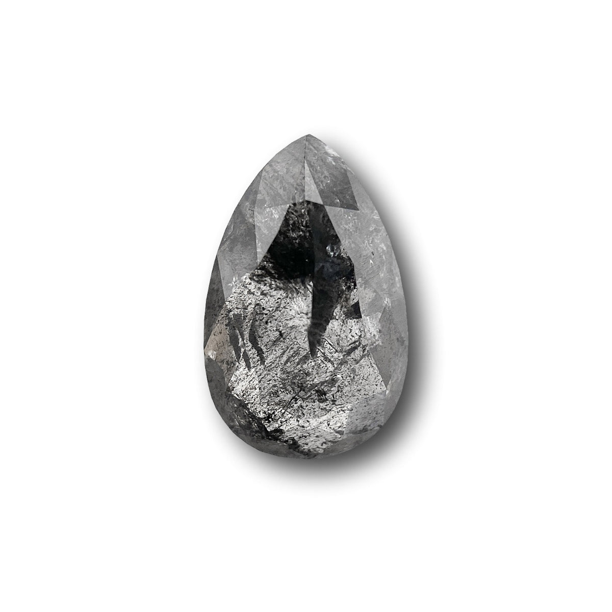 0.99ct | Salt & Pepper Pear Shape Rose Cut Diamond