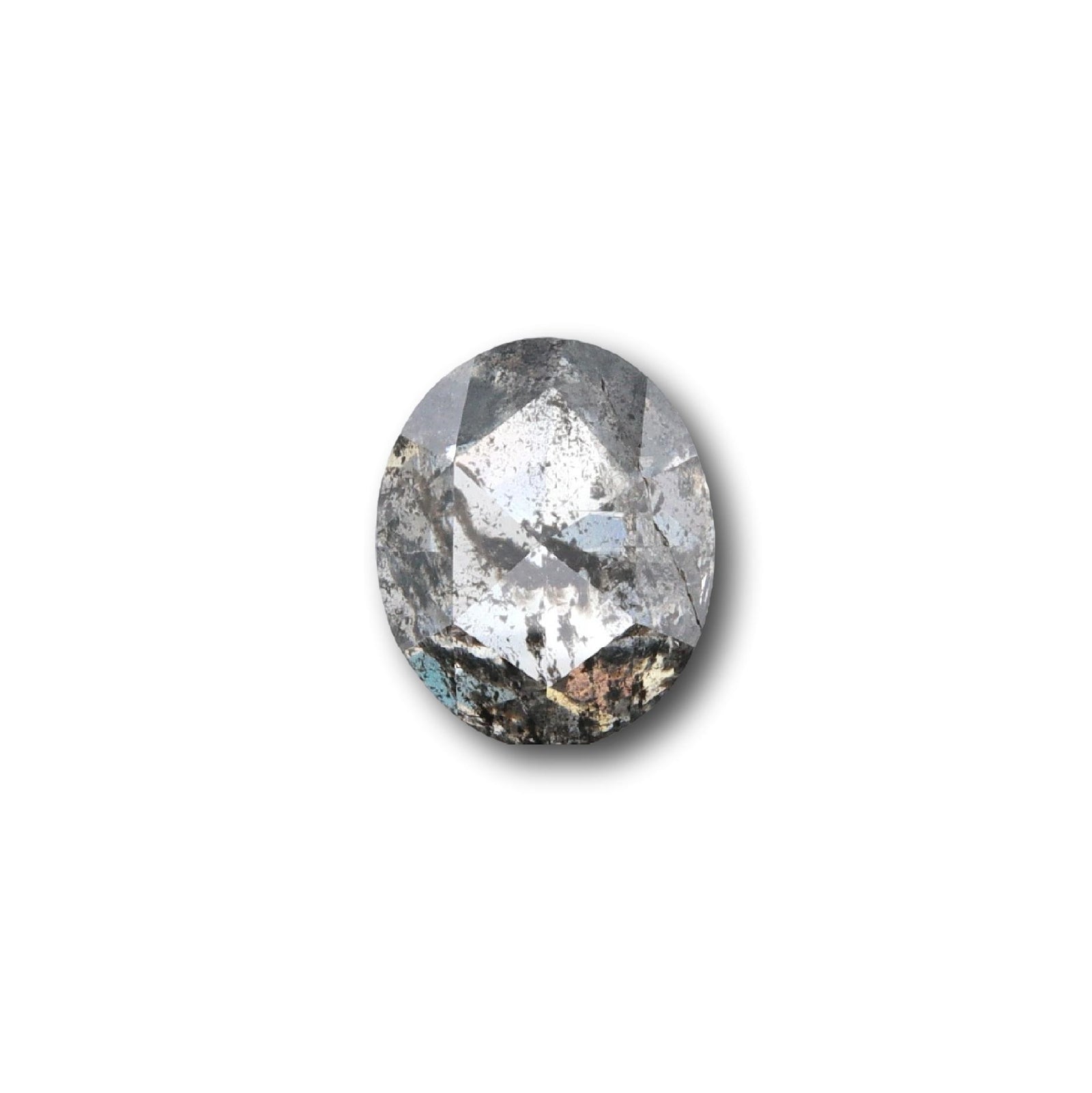1.18ct | Salt & Pepper Oval Shape Rose Cut Diamond - Modern Rustic Diamond