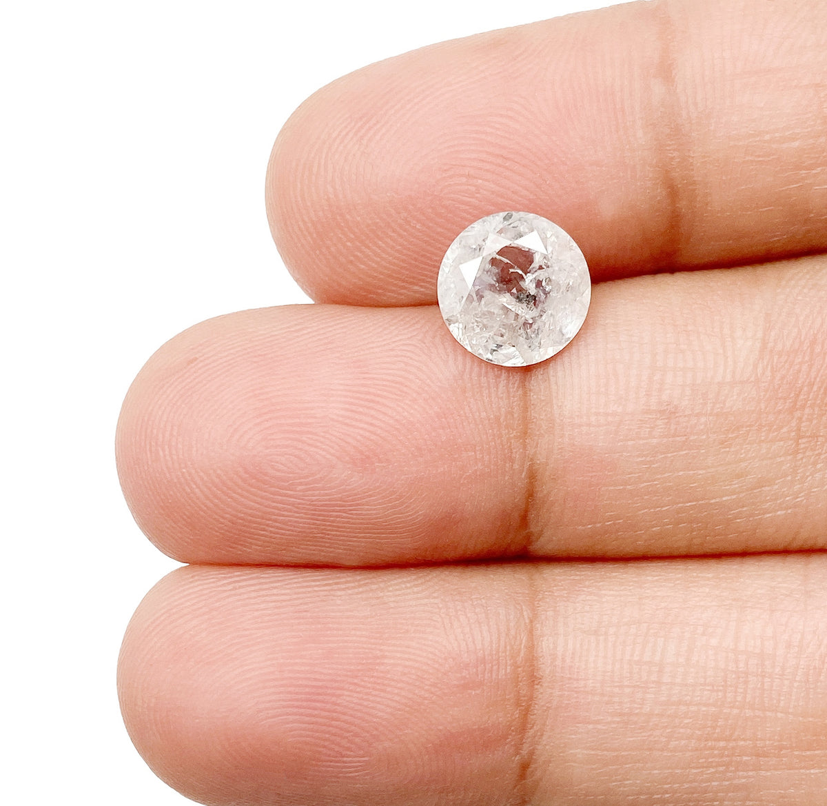 1.63ct | Salt & Pepper Round Shape Brilliant Cut Diamond - Modern Rustic Diamond