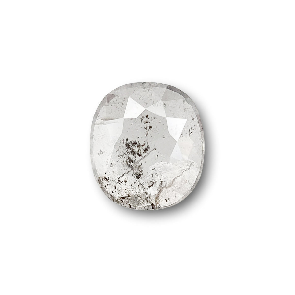 0.72ct | Salt & Pepper Cushion Shape Rose Cut Diamond