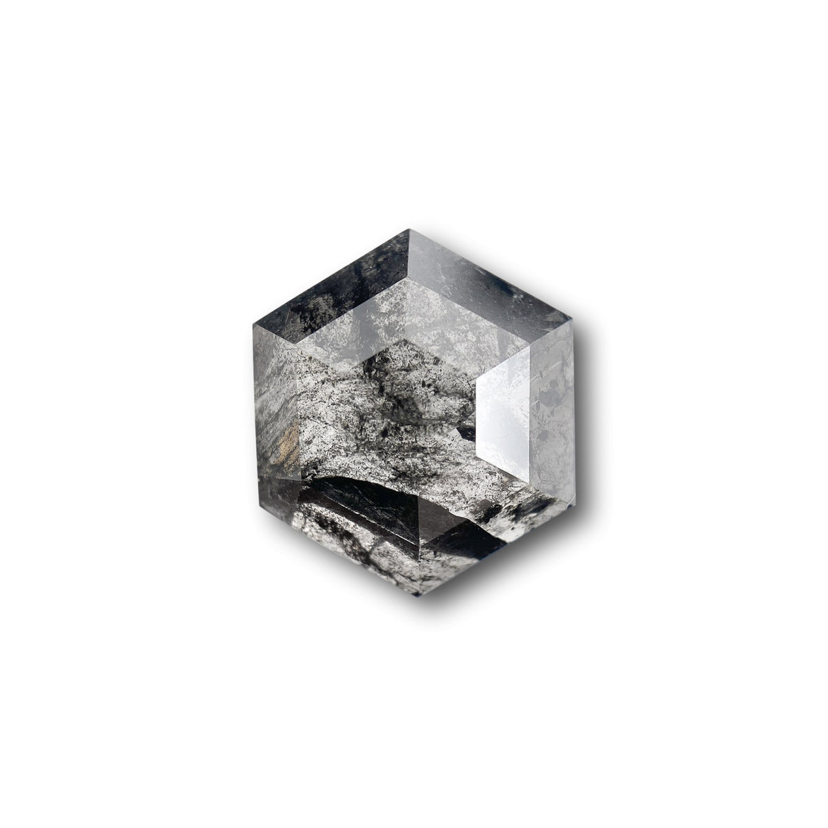 2.81ct | Salt & Pepper Hexagon Shape Rose Cut Diamond