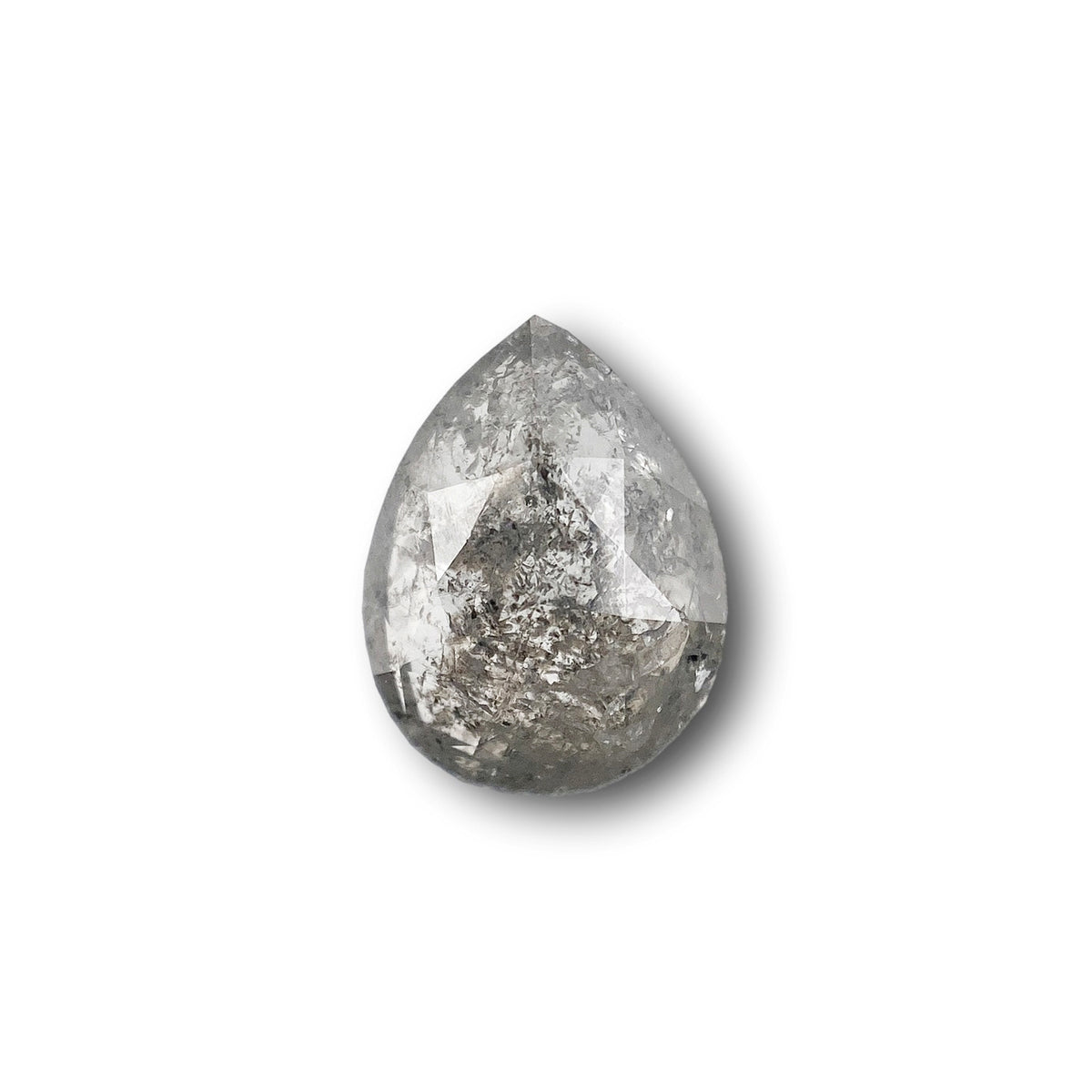 1.38ct | Salt & Pepper Pear Shape Rose Cut Diamond