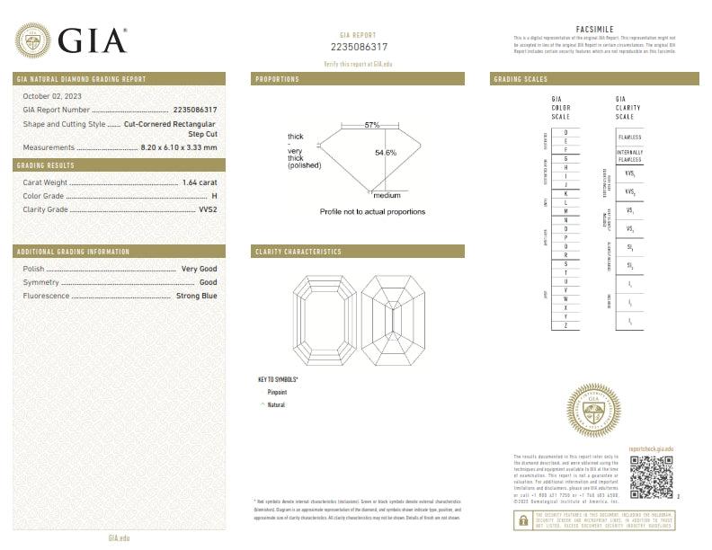 1.64ct | H/VVS2 Octagonal Shape Step Cut Diamond (GIA) - Modern Rustic Diamond
