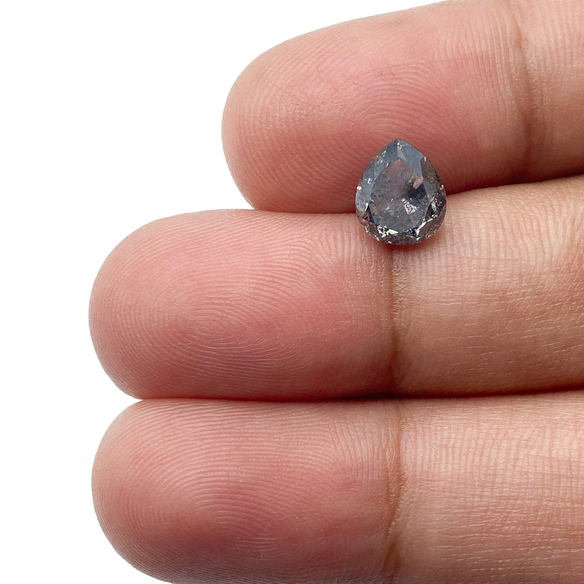 1.64ct | Salt & Pepper Pear Shape Brilliant Cut Diamond - Modern Rustic Diamond