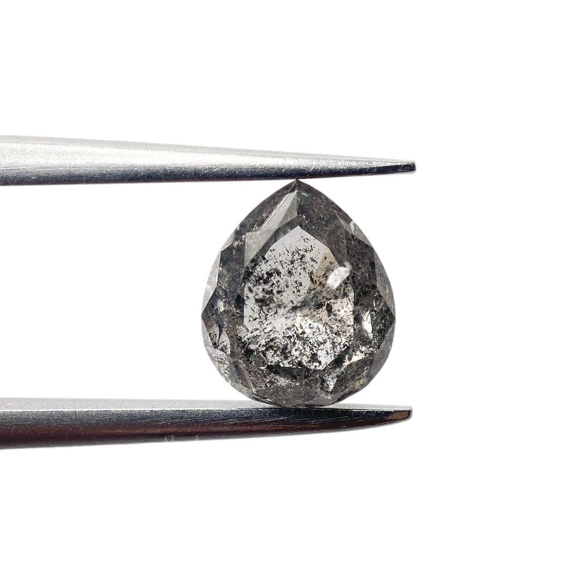 1.64ct | Salt & Pepper Pear Shape Brilliant Cut Diamond - Modern Rustic Diamond