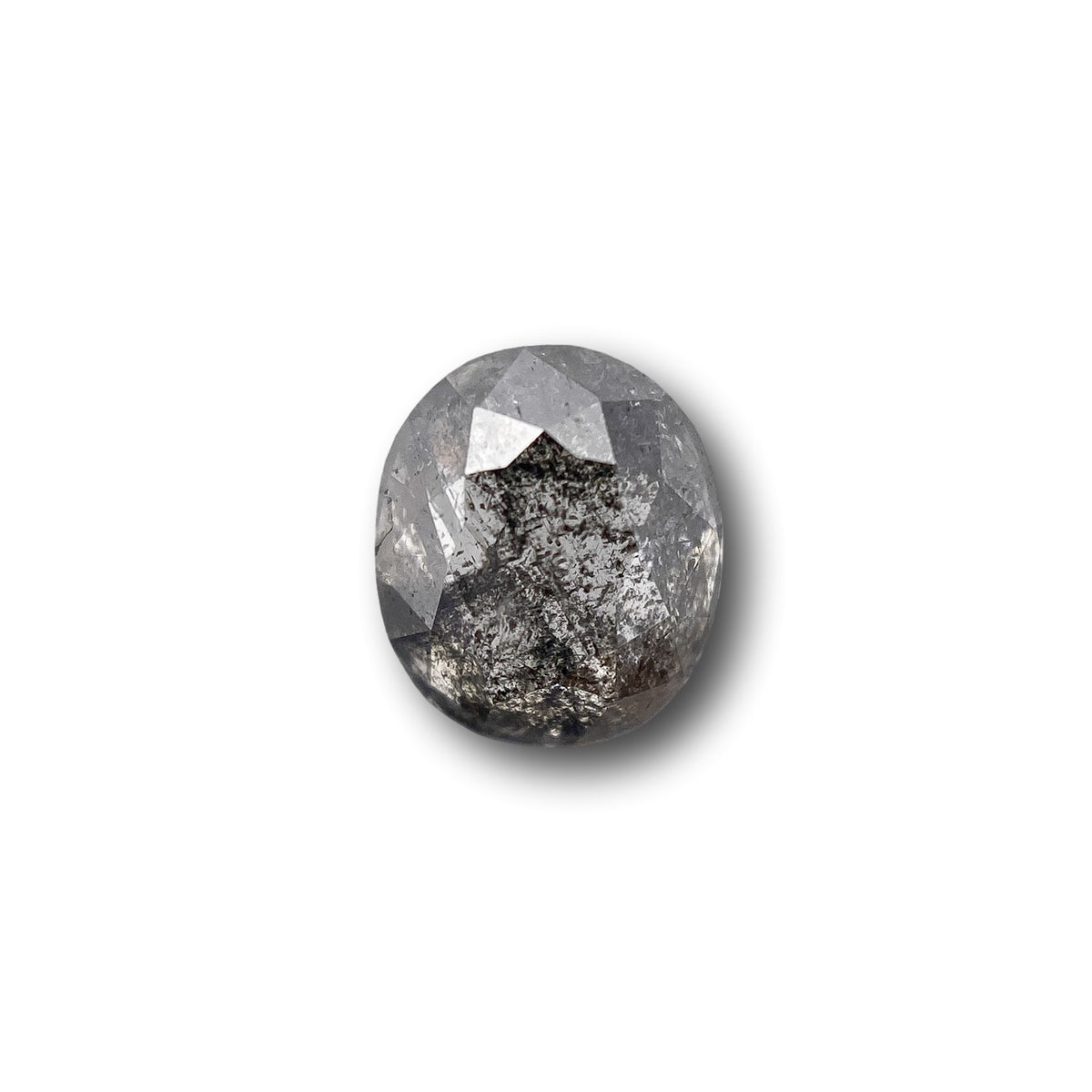 1.30ct | Salt & Pepper Cushion Shape Rose Cut Diamond - Modern Rustic Diamond
