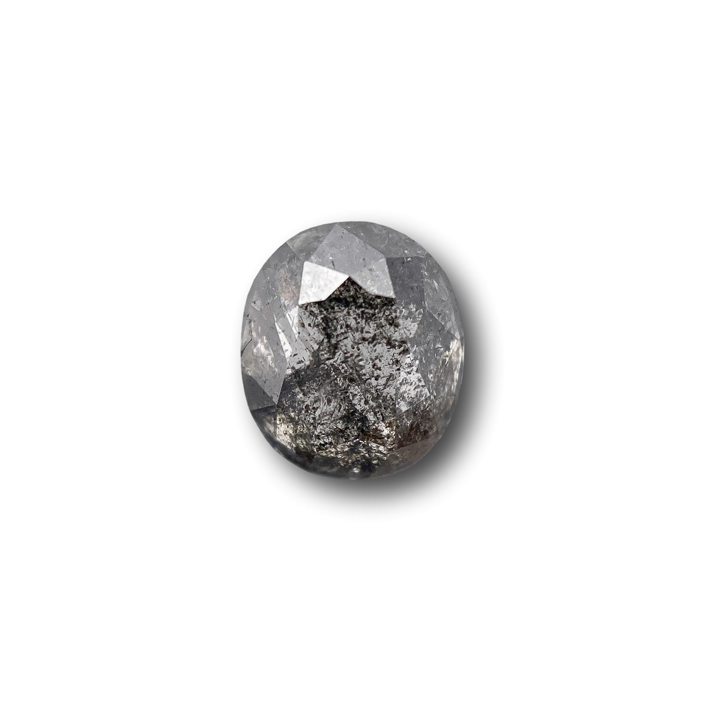 1.30ct | Salt & Pepper Cushion Shape Rose Cut Diamond - Modern Rustic Diamond