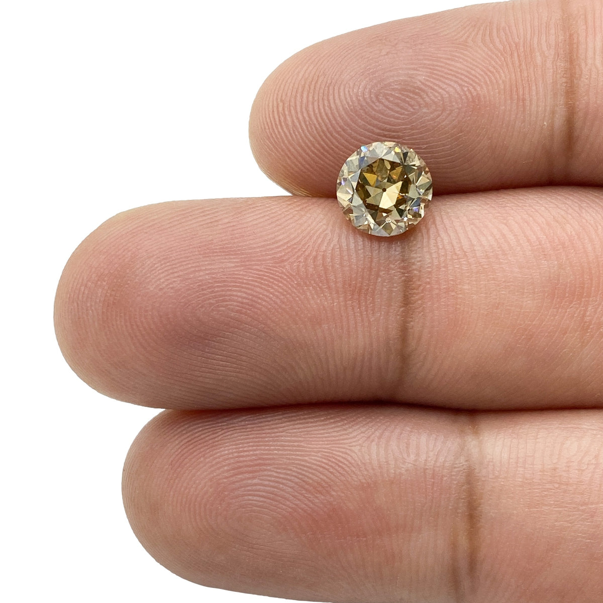 1.66ct | Cognac VVS Round Shape Old European Cut Diamond - Modern Rustic Diamond
