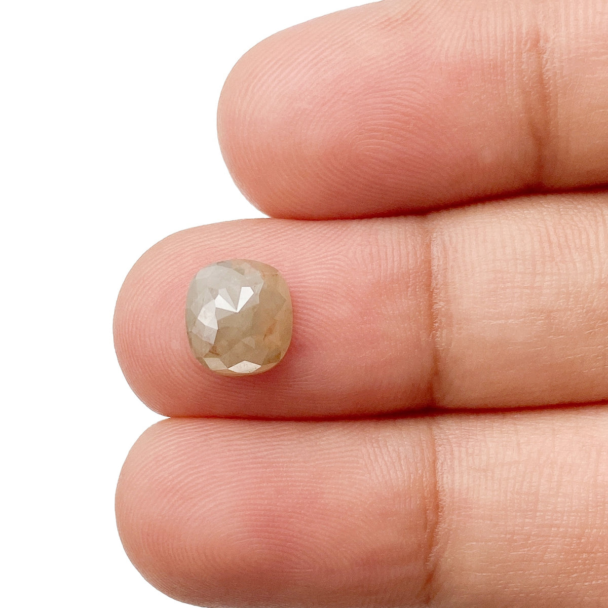 1.65ct | Salt & Pepper Cushion Shape Rose Cut Diamond - Modern Rustic Diamond