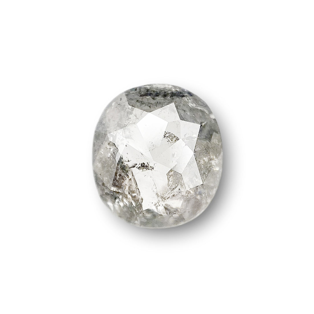 0.95ct | Salt & Pepper Cushion Shape Rose Cut Diamond