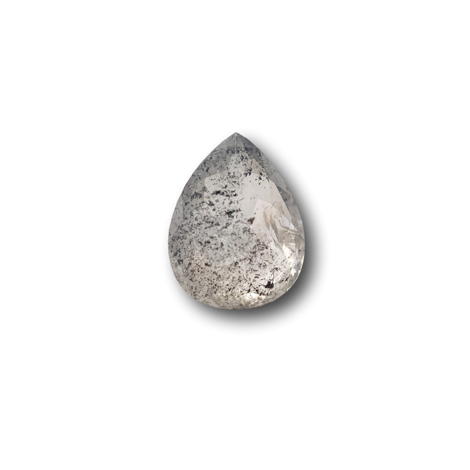 1.06ct | Salt & Pepper Pear Shape Rose Cut Diamond - Modern Rustic Diamond