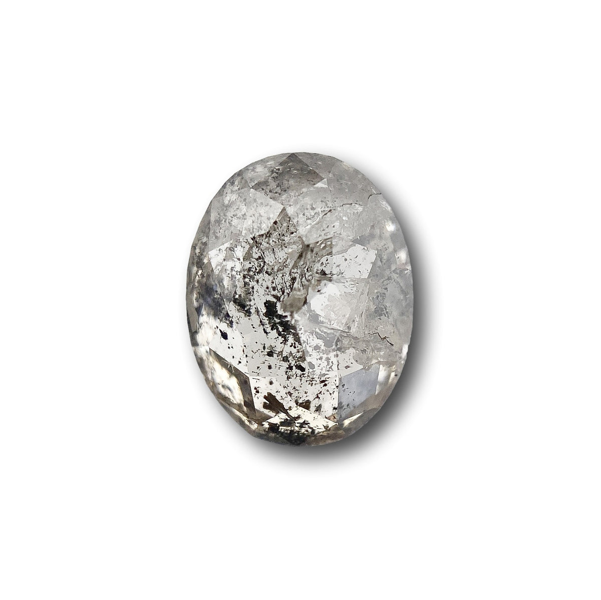 1.66ct | Salt & Pepper Oval Shape Rose Cut Diamond