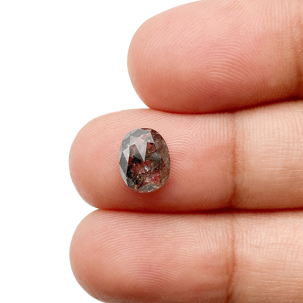 1.66ct | Salt & Pepper Cushion Shape Rose Cut Diamond - Modern Rustic Diamond