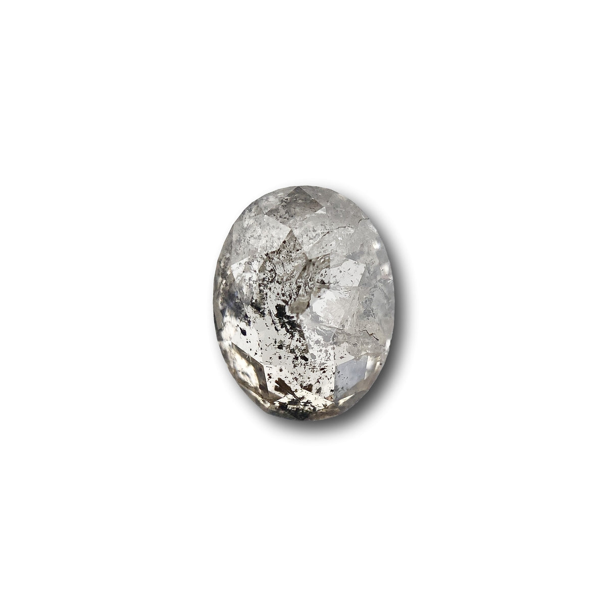 1.66ct | Salt & Pepper Oval Shape Rose Cut Diamond - Modern Rustic Diamond