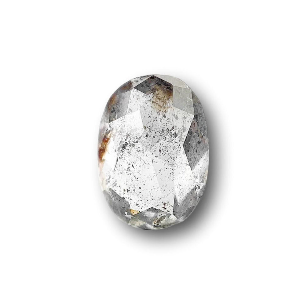 1.06ct | Salt & Pepper Oval Shape Rose Cut Diamond