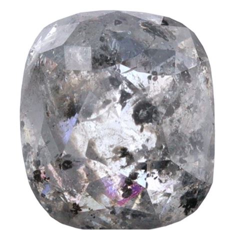 1.67ct | Salt & Pepper Cushion Shape Brilliant Cut Diamond - Modern Rustic Diamond