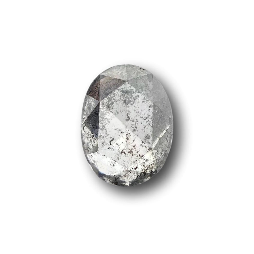 1.19ct | Salt & Pepper Oval Shape Rose Cut Diamond