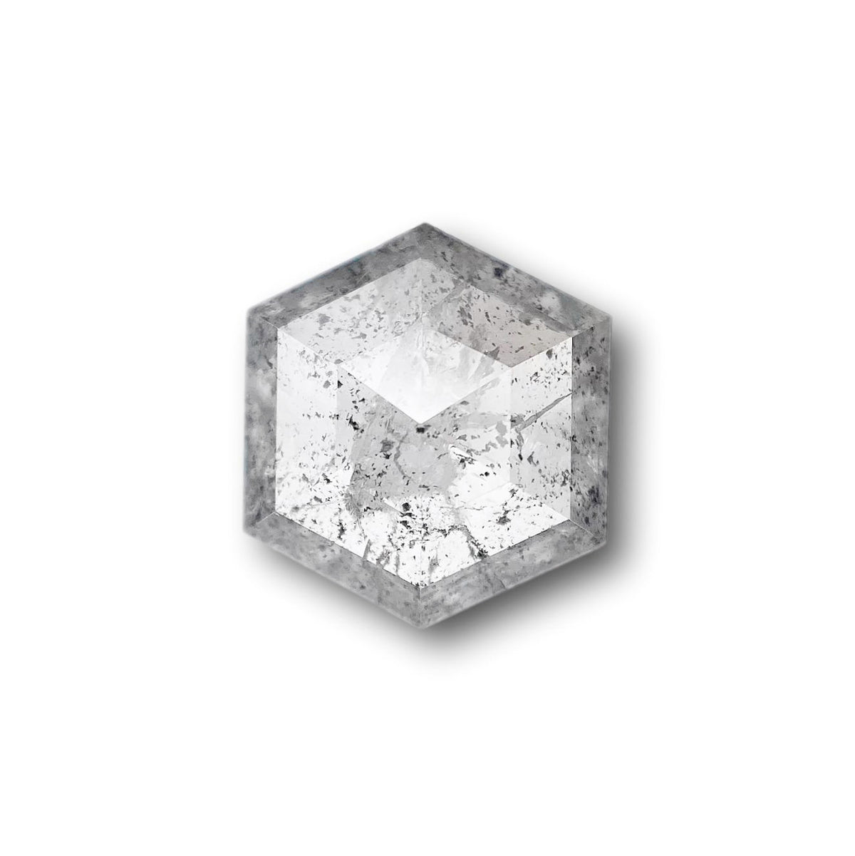 2.28ct | Salt & Pepper Hexagon Shape Rose Cut Diamond