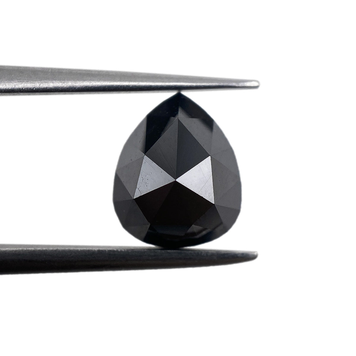 1.68ct | Black/ Pear Shape Rose Cut Diamond - Modern Rustic Diamond