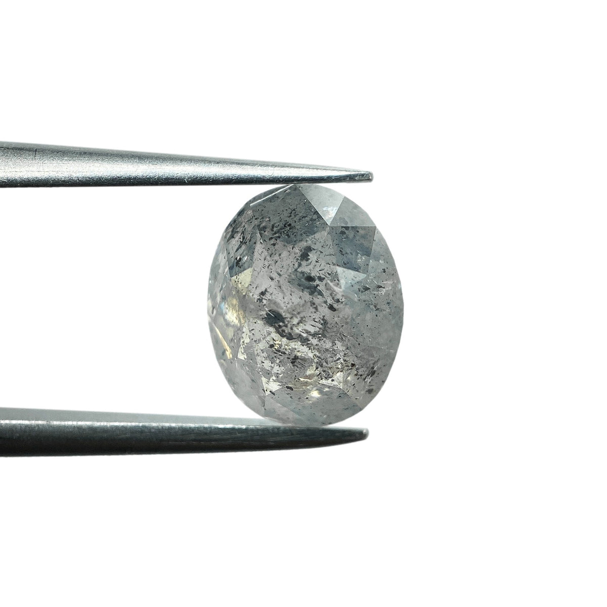 1.69ct | Salt & Pepper Oval Shape Rose Cut Diamond - Modern Rustic Diamond