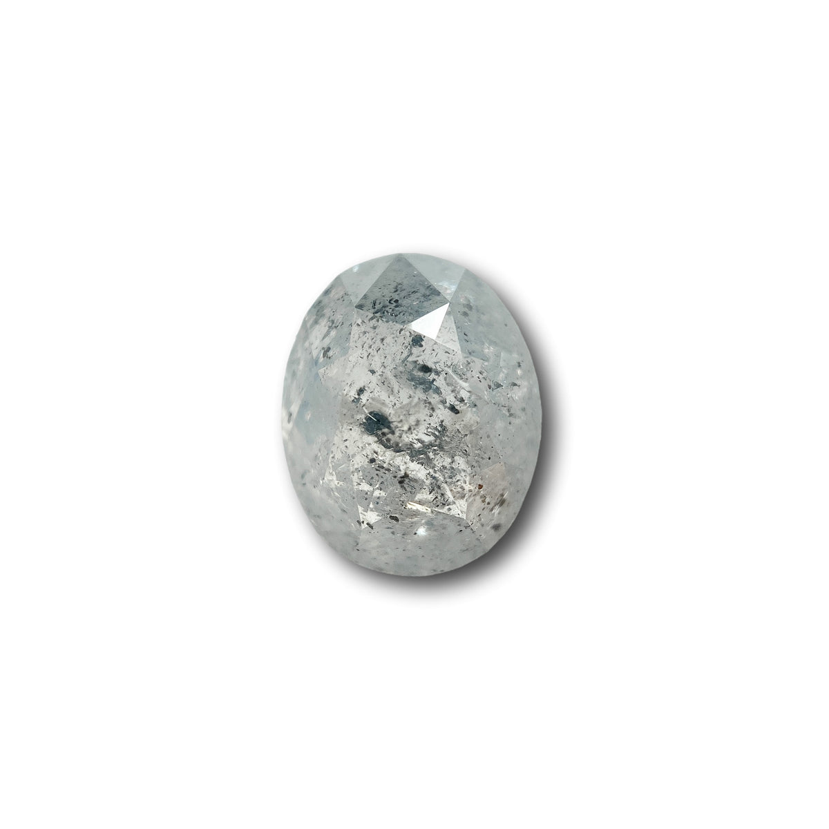 1.69ct | Salt & Pepper Oval Shape Rose Cut Diamond - Modern Rustic Diamond