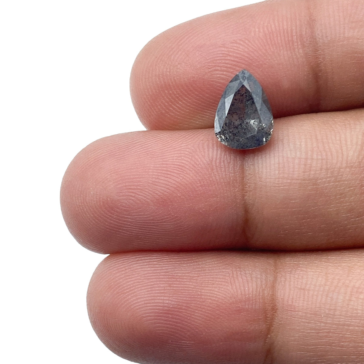 1.69ct | Salt & Pepper Pear Shape Brilliant Cut Diamond - Modern Rustic Diamond
