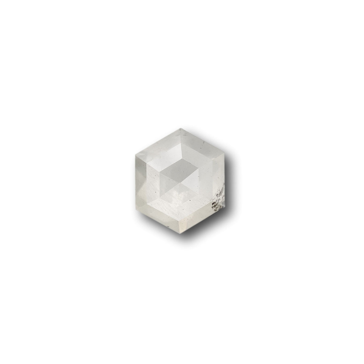 1.14ct | Salt & Pepper Hexagon Shape Rose Cut Diamond - Modern Rustic Diamond