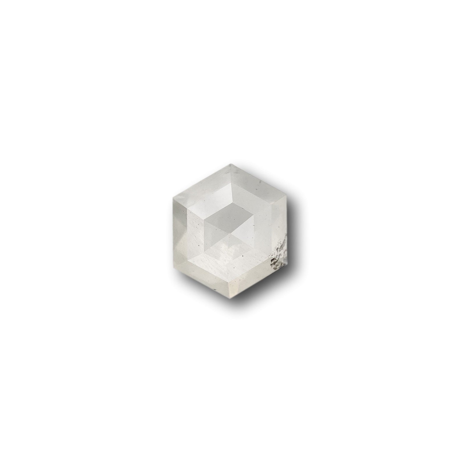 1.14ct | Salt & Pepper Hexagon Shape Rose Cut Diamond - Modern Rustic Diamond
