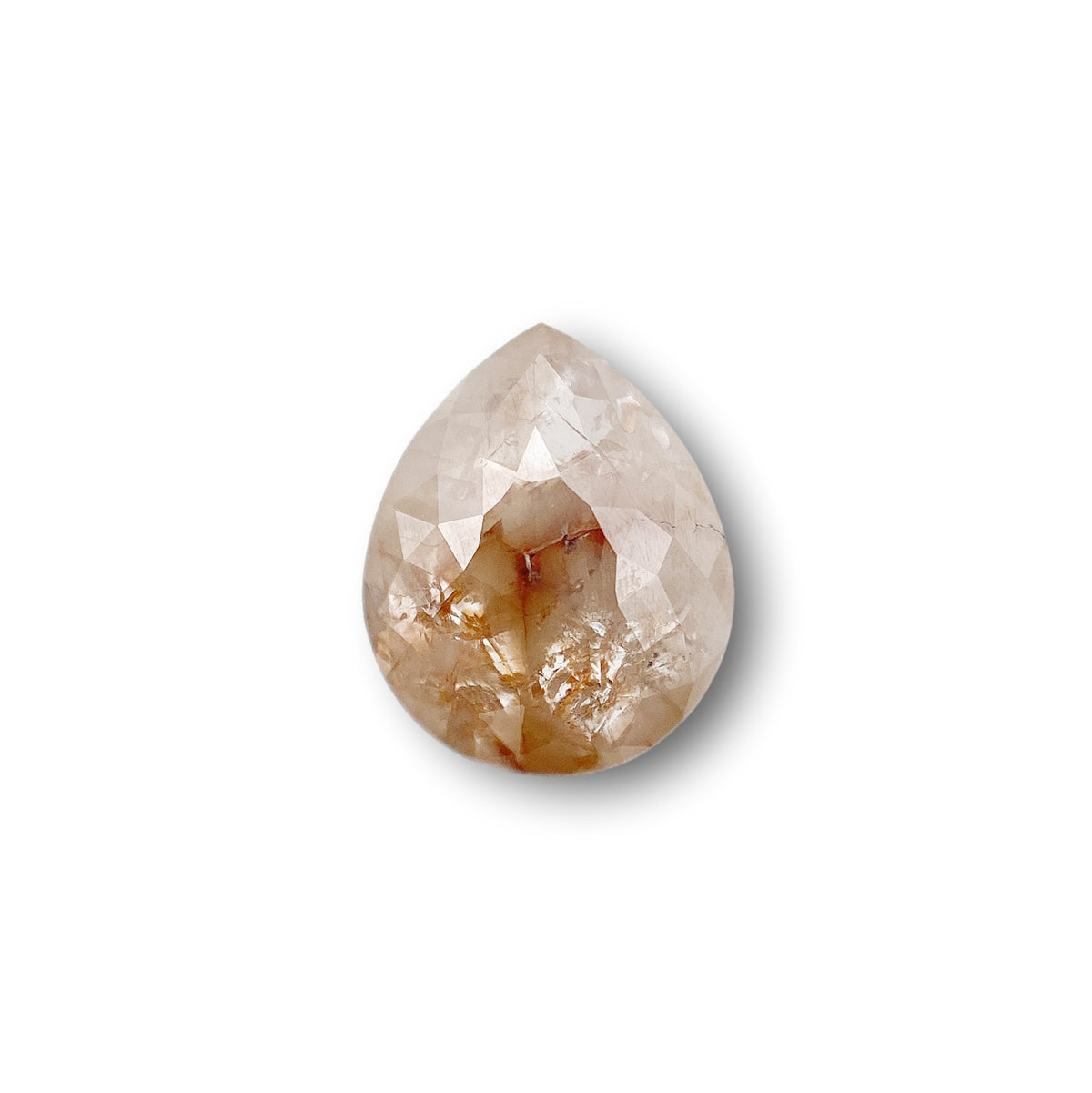 1.81ct | Salt & Pepper Pear Shape Rose Cut Diamond - Modern Rustic Diamond