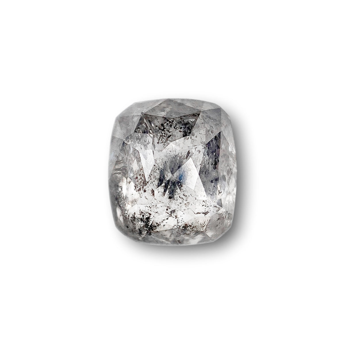 1.00ct | Salt & Pepper Cushion Shape Rose Cut Diamond
